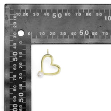 Load image into Gallery viewer, Gold White Pearl Heart Stud Earrings, Sku#LD478