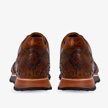 Load image into Gallery viewer, The Boss Pyth Snk Skin Tan Men Sneaker