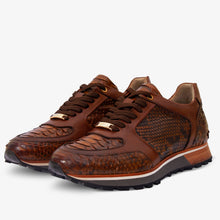 Load image into Gallery viewer, The Boss Pyth Snk Skin Tan Men Sneaker