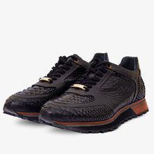 Load image into Gallery viewer, The Boss Pyth Snk Skin Black Men Sneaker