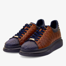 Load image into Gallery viewer, The Adler Pyht  Snk Skin Tan &amp; Navy Men Sneaker