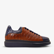 Load image into Gallery viewer, The Adler Pyht  Snk Skin Tan &amp; Navy Men Sneaker