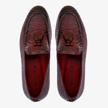 Load image into Gallery viewer, The Bethesda Burgundy Pyhtn Skin Leather Tassel Loafer Men Shoe