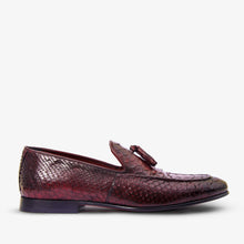 Load image into Gallery viewer, The Bethesda Burgundy Pyhtn Skin Leather Tassel Loafer Men Shoe