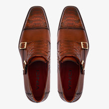 Load image into Gallery viewer, The Bishkek Tan Leather Cap Toe Double Monk Strap Men  Shoe