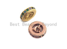 Load image into Gallery viewer, Multicolor CZ Micro Pave Wheel Spacer Beads, Cubic Zirconia Spacer beads, Bracelet spacers, 6mm/8mm/10mm,sku# C108