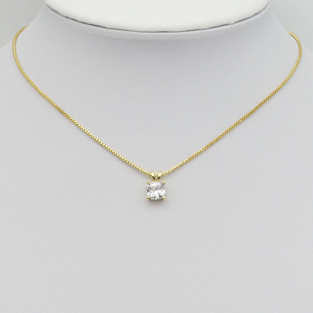 Gold Big Clear CZ Diamond Charm, Sku#LK867