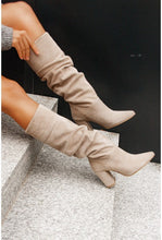 Load image into Gallery viewer, Women's Suede Over-the-Knee Boots - Chunky Heel Pointed Toe Slip-On Winter Boots