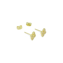Load image into Gallery viewer, Gold Silver Flower Shape Stud Earrings, Sku#A441