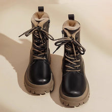 Load image into Gallery viewer, Women's Fleece-Lined Chunky Heel Dr. Boots | Sequin Mid-Calf Side Zipper