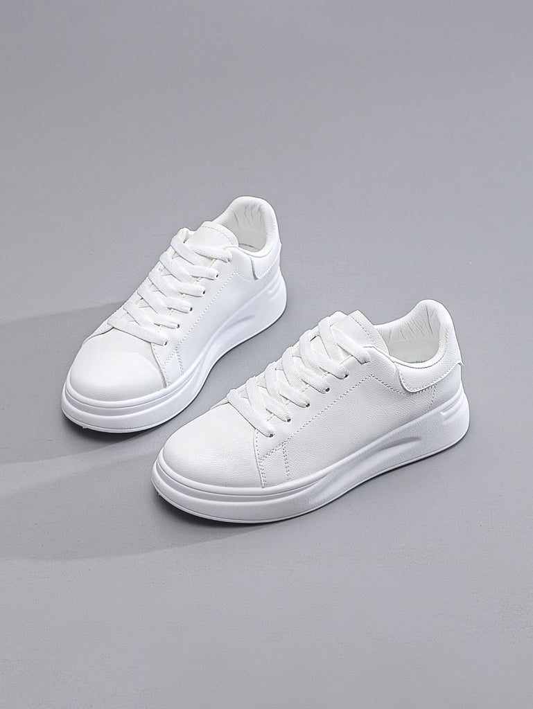 Women's Platform Sports Casual Sneakers - Lace-Up Athletic Fashion Shoes