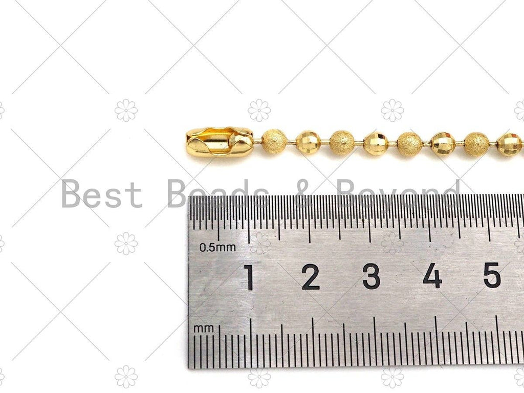 Mixed Matte and Shinny Gold 4mm ball Beads Necklace Bracelet with Lock, Gold Ball beads Necklace, Ball beads Bracelet Necklace set, sku#LD70