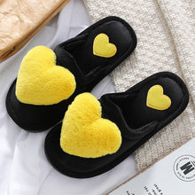 Load image into Gallery viewer, Women's Love Heart Fluffy Slippers | Warm Plush Home Shoes