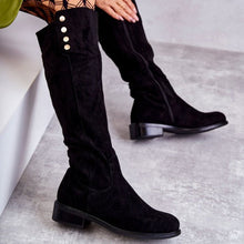 Load image into Gallery viewer, Women's Over-The-Knee Suede Boots | Low Heel Round Toe Side Zipper | Black Brown Khaki