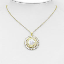 Load image into Gallery viewer, Beautiful CZ Mop Mother of Mary Pendant Charm, Sku#LX565