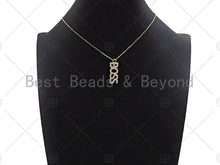 Load image into Gallery viewer, CZ Micro Pave BOSS Charm/Pendant, Cubic Zirconia Pave Boss Necklace Bracelet Pendant, Fashion Jewelry Findings, 10x29mm, sku#B126