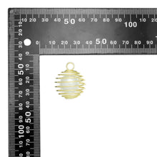 Load image into Gallery viewer, Large Gold Silver Large White Pearl Cage Charm Pendant, Sku#A328