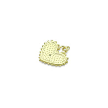 Load image into Gallery viewer, Green CZ Center Heart Lock Charm Pendant, Sku#LK1175