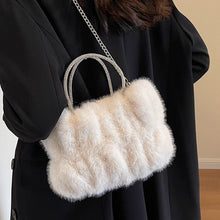 Load image into Gallery viewer, Women's Cloud-Shaped Plush Mini Handbag – Faux Fur Novelty Bag