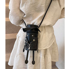 Load image into Gallery viewer, Women's Cylindrical Crossbody Phone Bag – Vintage Cartoon PU Leather Mini Shoulder Bag