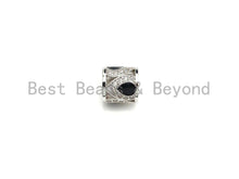 Load image into Gallery viewer, CZ Micro Pave Big Hole Drum Barrel space beads, Micro Pave B