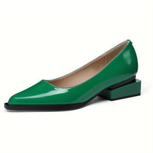 Load image into Gallery viewer, Women's Genuine Leather Low Heel Loafers &amp; Dress Shoes | Matte Black, Patent Leather
