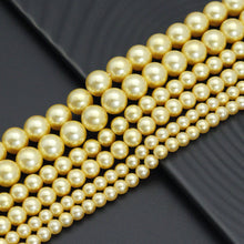 Load image into Gallery viewer, Gold Swarovski Peral Round Smooth Beads, Sku#U2239