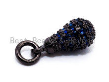Load image into Gallery viewer, CZ Micro Pave Teardrop Shaped Dangle Charm, Cubic Zirconia Green Blue  Fuchsia Charms&amp;Pendants, Pave Dangle Charms, 6x3mm, sku#F357