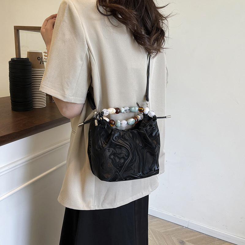Pleated Pearl Crossbody Bag