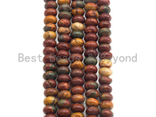 Load image into Gallery viewer, 2mm Large Hole Natural Piscasso Jasper Beads, Rondelle Smooth 6x10mm/5x8mm, 8" Long Strands, sku#U716C