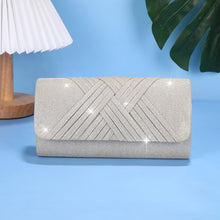 Load image into Gallery viewer, Women's Elegant Striped Evening Bag with Chain Shoulder Strap | Clutch Purse