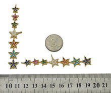 Load image into Gallery viewer, Colorful CZ String Five Point Star Charm, Sku#JL112