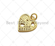 Load image into Gallery viewer, CZ Micro Pave Love Word with Hollow Out Heart On Heart Pendant,18K Gold Charm, Necklace Bracelet Charm Pendant,14x16mm,Sku#LK307