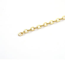 Load image into Gallery viewer, Dainty Oval Rolo link Gold unfinished chain by yard,sku# LX164
