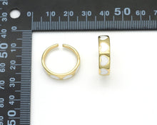 Load image into Gallery viewer, Gold White Heart On Round Adjustable Ring, Sku#LD365