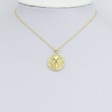 Load image into Gallery viewer, CZ Gold Elephant Head Coin Charm Pendant,Sku#LX860
