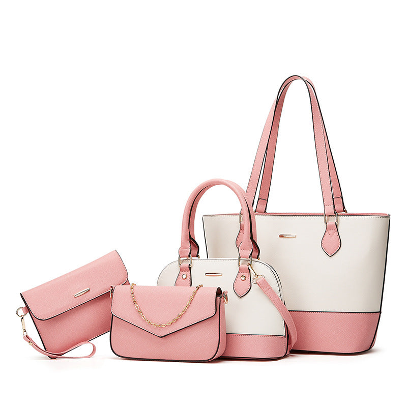 Women's PU Leather Tote Bag Set – Structured Shoulder Bag with Multi-Compartment Organizer