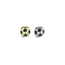 Load image into Gallery viewer, Gold Silver Soccer Ball Spacer Beads, Sku#LX819