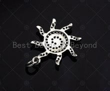 Load image into Gallery viewer, CZ Micro Pave Sunflower Shape Pendant,Cubic Zirconia Swirl Flower Charm, Gold/Silver Tone,19x21mm,sku#L351
