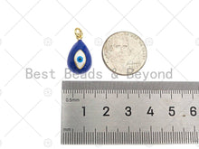 Load image into Gallery viewer, Colorful Enamel Evil Eye Teardrop Shape Pendant, 18K Gold Filled Enamel Evil Eye Charm,11x20mm,Sku#F1403