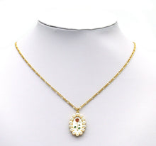 Load image into Gallery viewer, Gold Enamel Pearl Rose On Oval Charm, Sku#L685