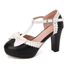 Load image into Gallery viewer, Women's Bow-Embellished High-Heel Sandals - Elegant Closed-Toe Hollow-Out Design