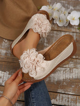 Load image into Gallery viewer, Women's Floral Wedge Sandals | Platform Mule Slides with Adjustable Ankle Strap