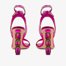 Load image into Gallery viewer, The Torola Fuchsia Stony Heel Leather Women Sandal Final Sale!