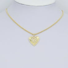 Load image into Gallery viewer, CZ Silver Gold double Heart Shape Charm Pendant, Sku#A301