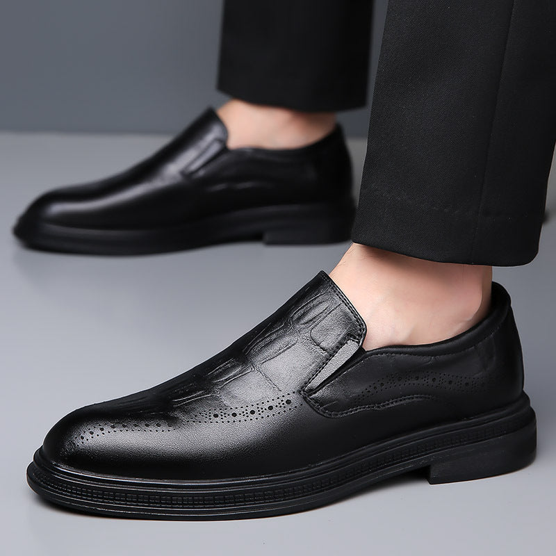 Men's British-Style Pointed Toe Leather Dress Shoes