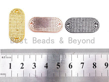 Load image into Gallery viewer, CZ Micro Pave 13x29mm Slab Oval Two Hole Bracelet Connector,SKU#382C
