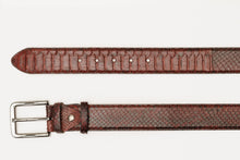 Load image into Gallery viewer, The Boss Burgundy python Sneak  Leather Leather Belt