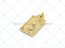 Load image into Gallery viewer, CZ Micropave Lady On Colorful Enamel Rectangle Shape Pendant, 18K Gold Filled Charm, Necklace Bracelet Charm Pendant,21x38mm,Sku#LD161