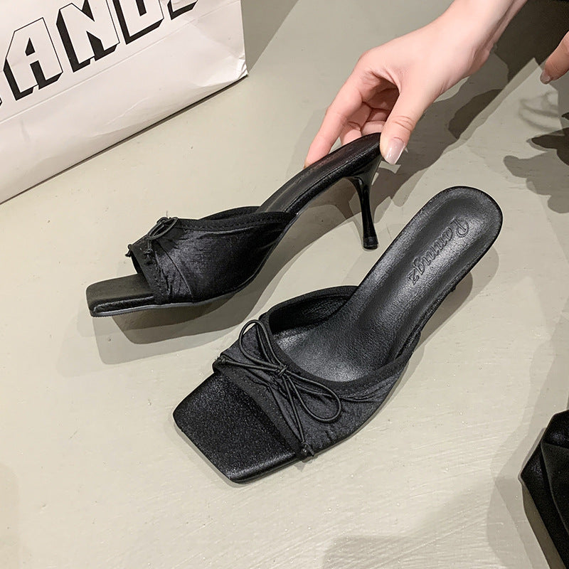 Bowtie Peep-Toe Sandals
